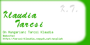 klaudia tarcsi business card